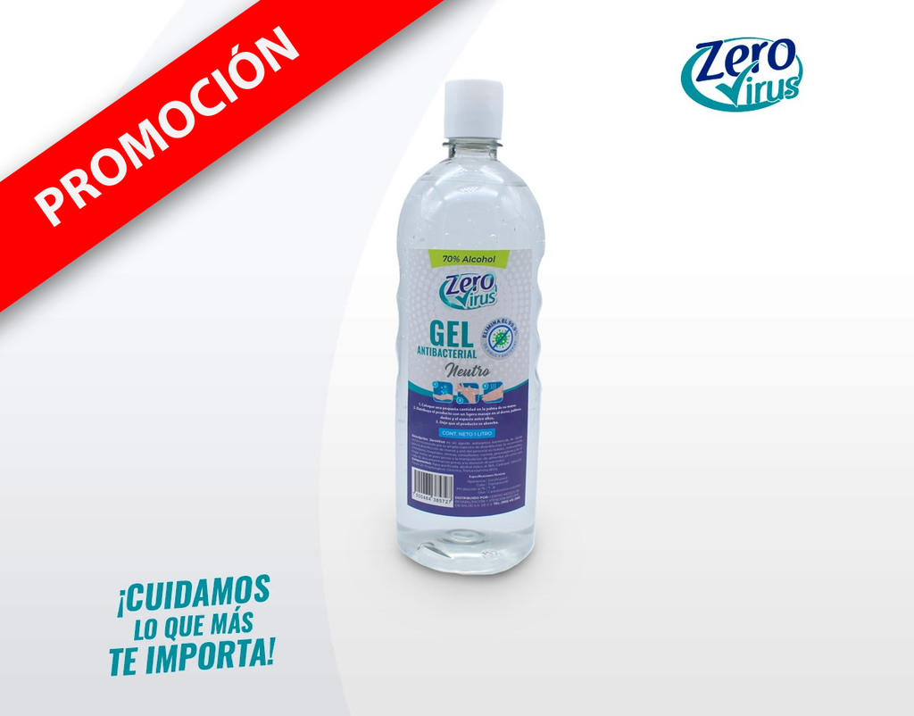 Gel Antiséptico Neutro 1 Litro con. Tapa Disc Top