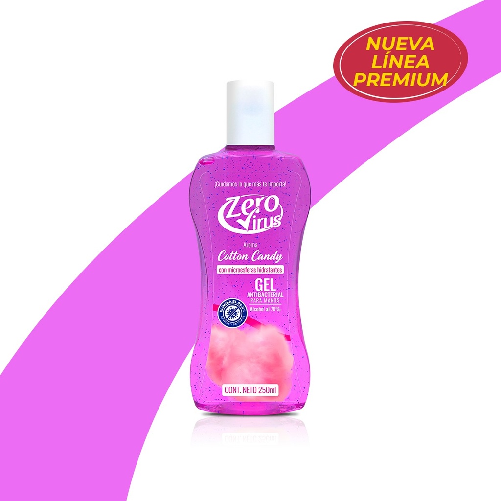 Gel Antibacterial Premium Cotton Candy Con Jojoba  250 ml