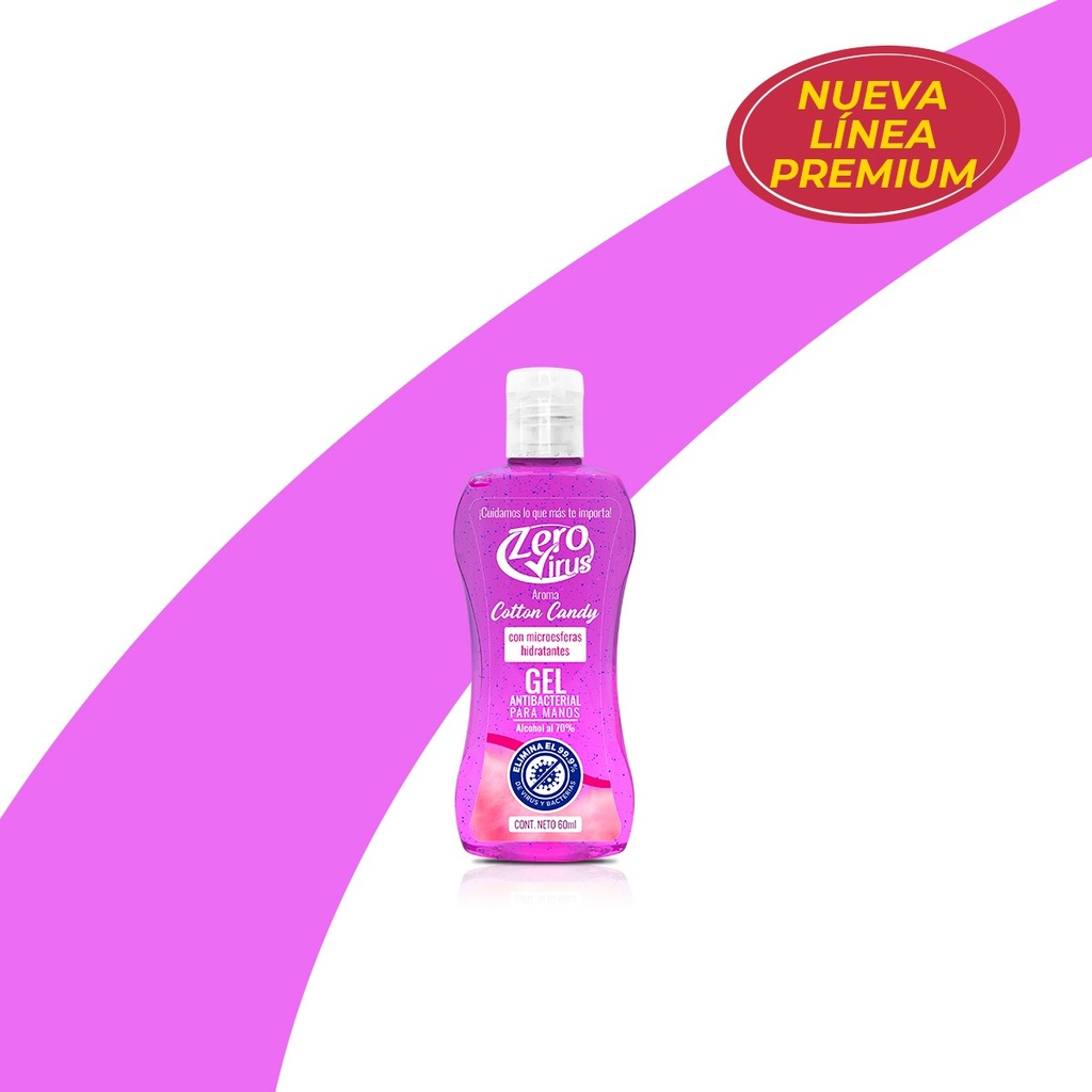 Gel Antibacterial Premium Cotton Candy Con Jojoba 60 ml