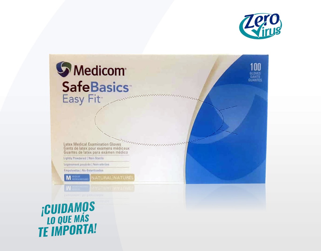 Guantes de látex Medicom talla mediana blancos 100 piezas