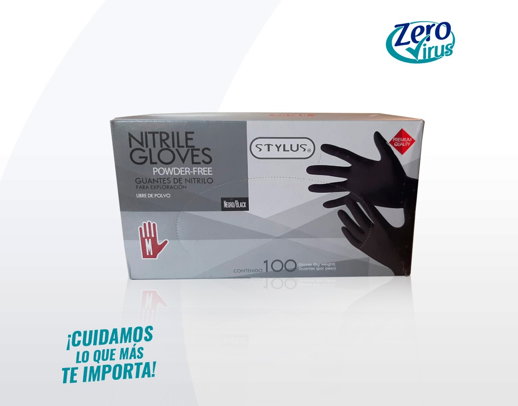 Guantes de nitrilo Stylus talla mediana color morado 100 piezas