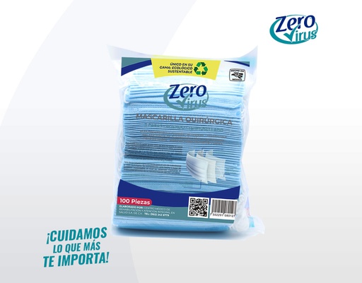 [700-P100-CBR-ZV-HGB] Paquete Cubrebocas Reforzado Triple Capa Hilo Grueso Blanco ZV 100 Piezas