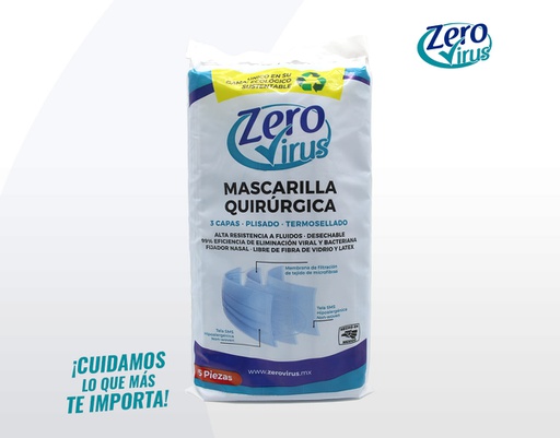 [707-P5-CBP-ZV-HGB] Paquete Cubreboca Premium Triple Capa Hilo Grueso Blanco ZV 5 piezas